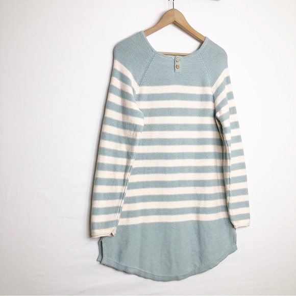 Free people, beach, striped blue/cream knit tunic - Picture 7 of 8